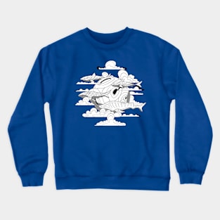 school of sharks in the sky Crewneck Sweatshirt